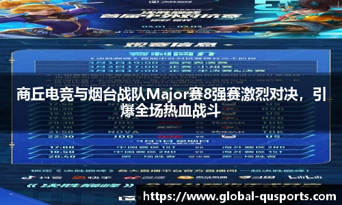 商丘电竞与烟台战队Major赛8强赛激烈对决，引爆全场热血战斗